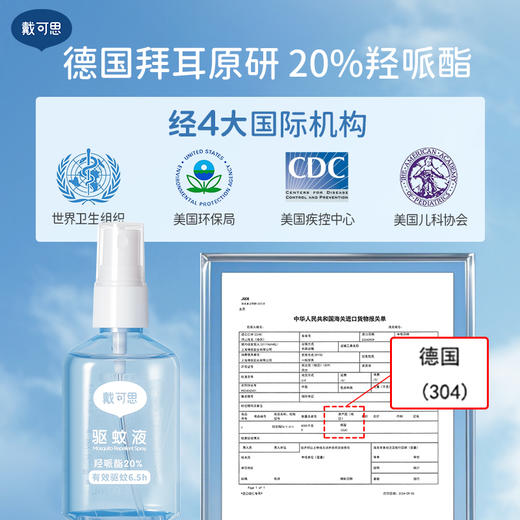 戴可思20%派卡瑞丁驱蚊喷雾6.5h户外长效防蚊花果香♥ 商品图2
