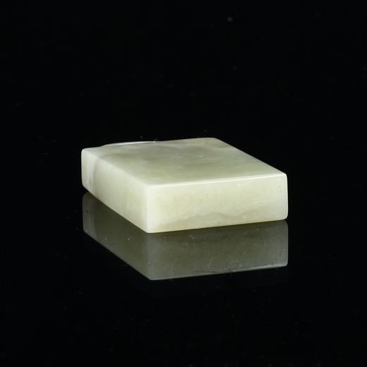 孤品17818老挝石藕粉冻如意钮扁章书画闲章1.0*2.8*5.3cm 商品图4