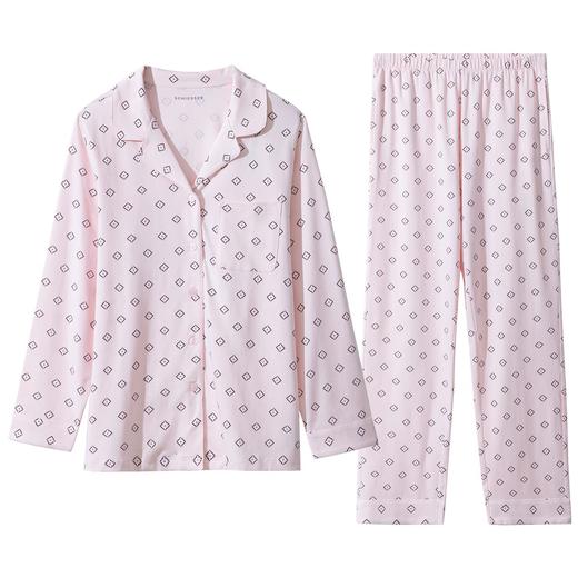 【棉氨经典】SCHIESSER德国舒雅女长袖长裤套装棉氨纶 单面 95%棉 5%氨纶  160g/m2   31/25104H 商品图1