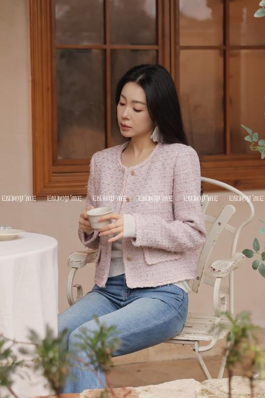 【门店同款】ENJOY春季“柔光芳序”浅苏雾紫小香外套 169250179 商品图4