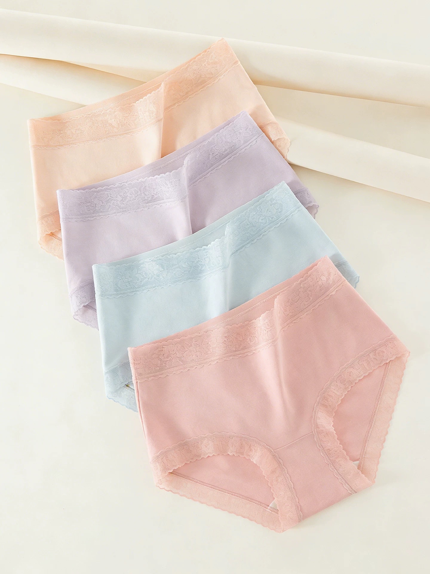 【莫代尔蚕丝】SCHIESSER德国舒雅女士莫代尔蚕丝蕾丝中腰平角小裤30/20082T