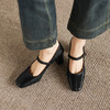 阿么手工女鞋春季编织一字带玛丽珍鞋配裙子法式方头单鞋女6.5CM 商品缩略图3