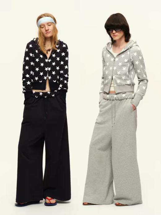 出逃赤岗西/25AWK222/拼接腰慵懒落裆阔腿卫裤 商品图3