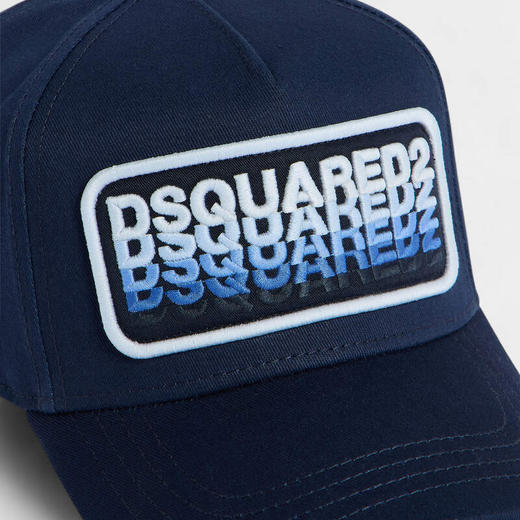DSQUARED2 中性字母徽标贴片棉质棒球帽 蓝色 BCM0977 05C00001 3073 商品图4