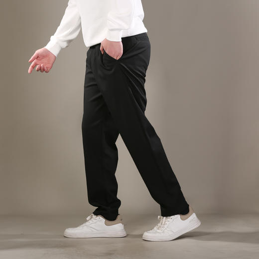 DRONKOO 2026 半松紧腰左金属扣后口袋绣线针织中厚休闲长裤 商品图2