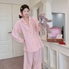 【亲肤透气宽松不勒❗️甜美少女感拉满】2026新款甜美条纹长袖睡衣女春夏季全棉刺绣家居服女舒适套装。jd 商品缩略图3