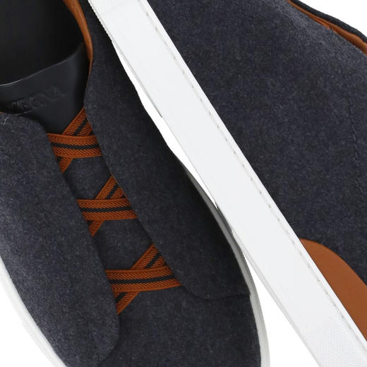 ZEGNA 杰尼亚 男士皮革羊毛休闲鞋 灰色 LHUTE S7006Z SGS 商品图4