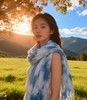 非遗扎染手工草木染纯棉围巾独特设计蓝染布料 商品缩略图0