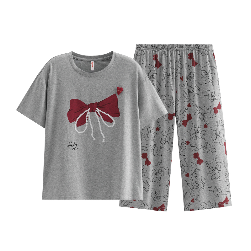 （合作款）芬腾夏季新款纯棉七分裤套头家居服套装yc0225026