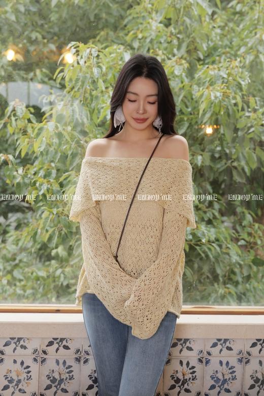 【门店同款】ENJOY春季“柔光芳序”星光织梦一字肩针织 169393701 商品图7