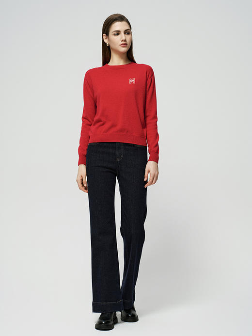 【半价款羊绒套衫】羊绒世家秋冬新品女士100%山羊绒圆领针织套衫 商品图2