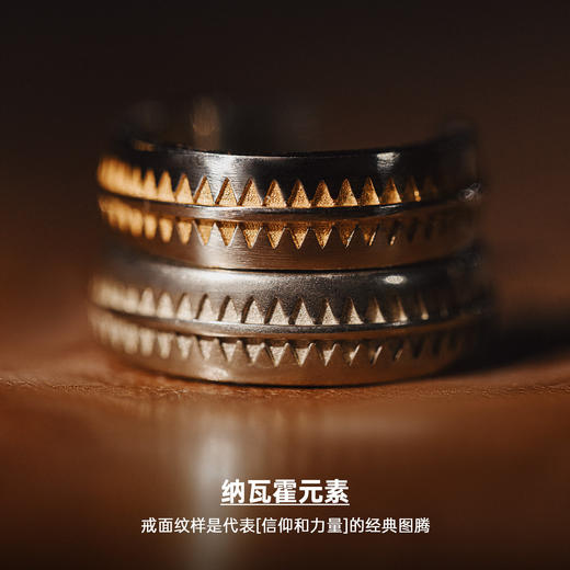 马登工装美式复古白黄铜开口戒指vintage纳瓦霍手指环配饰品男款 商品图1