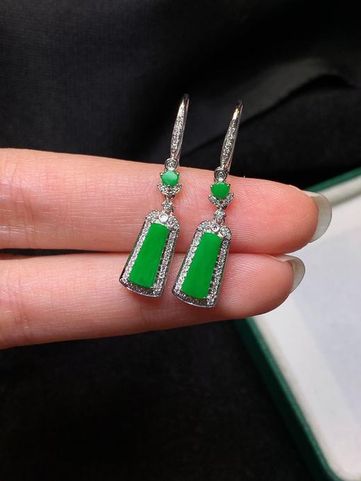 无事牌翡翠耳坠 商品图5