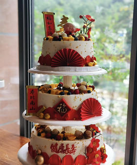 三层水果祝寿（提前2天预定）应季水果随机搭配