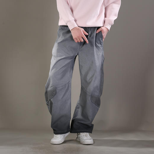 DRONKOO 2026 抽绳两侧压线贴网布喷色做旧户外风中厚休闲长裤 商品图1