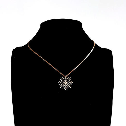 【天然正品】AU750双色金设计师款时尚雪花造型0.325克拉钻石吊坠项链 链长：40CM 290126TJ26 商品图7