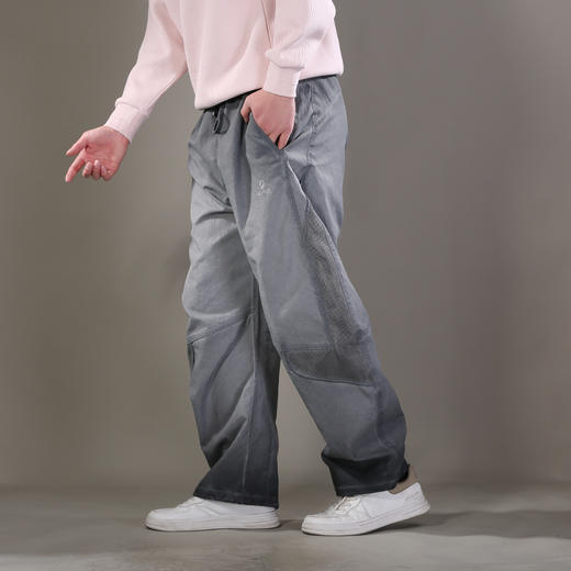 DRONKOO 2026 抽绳两侧压线贴网布喷色做旧户外风中厚休闲长裤 商品图2