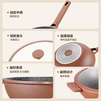 苏泊尔（SUPOR）有钛不粘锅轻铸耐磨抗菌少油烟炒菜锅电磁炉燃气灶通用 EC28AKJ01 /厨具 /烹饪锅具 /炒锅 商品图2