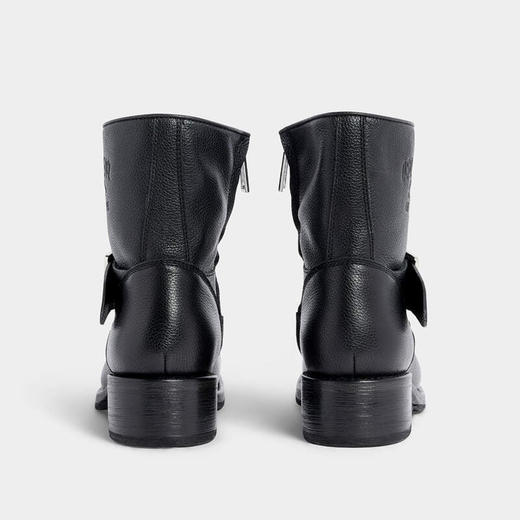 DSQUARED2 男士带扣式绑带皮革Harley中靴 黑色 ABM0167 25102624 2124 商品图2