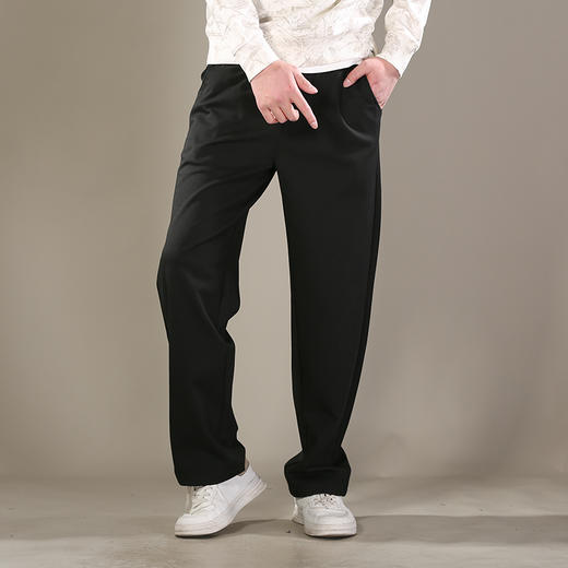 DRONKOO 2026 花色抽绳松紧腰左袋绣线后贴袋薄卫裤长裤 商品图1