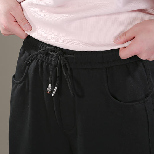 DRONKOO 2026 抽绳松紧腰两侧压线破边中厚休闲长裤 商品图4