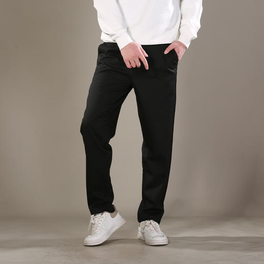 DRONKOO 2026 半松紧腰左金属扣后口袋绣线针织中厚休闲长裤 商品图1