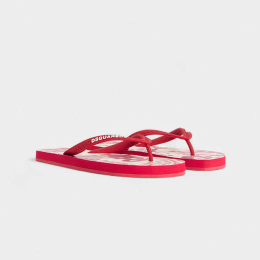 DSQUARED2 女士字母徽标贴片Rebel人字拖鞋 粉红色 FFW0001 17208751 M4236 商品图1