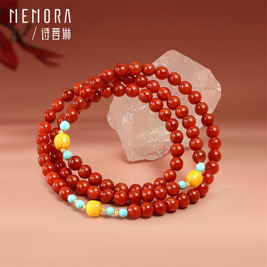 【新品首发】琳琅雅玉系列 18K金南红蜜蜡手串手链 女士礼物MEMORA诗普琳MB007101 商品图4