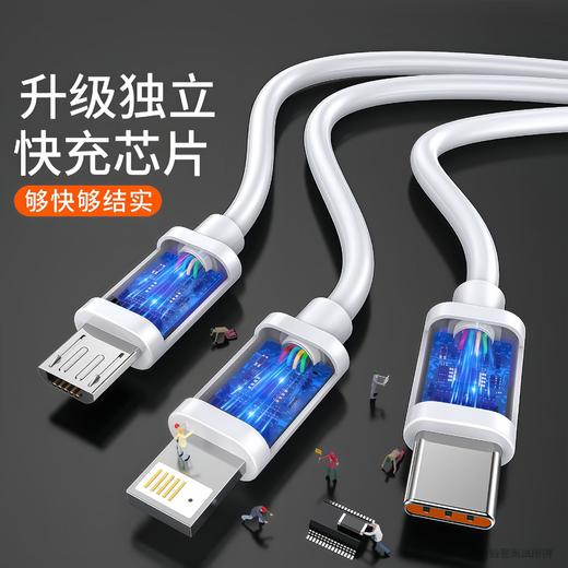 春节不打烊【低温快充不伤机❗️同时充不久等】3C认证充电器三合一数据线充电头一拖三快充66W充电套装适用华为。jd 商品图2