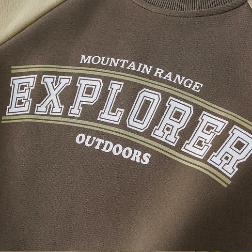 棉花堂2025年春款复古美式印花撞色针织圆领童装卫衣——F251024YX 商品图9