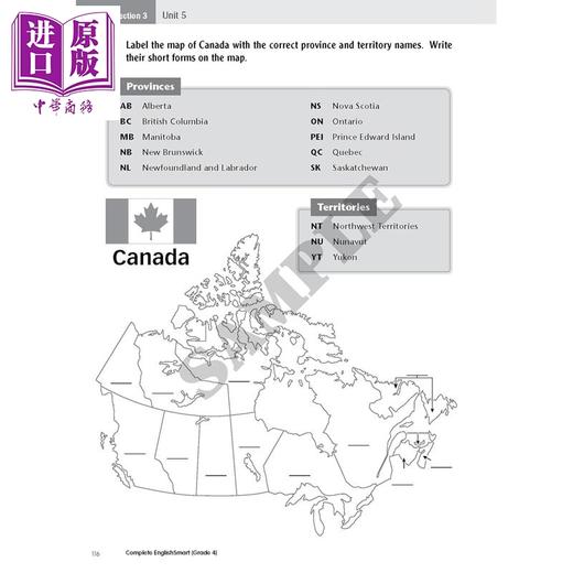 【中商原版】加拿大课程英语练习册 聪明英语 四年级 Complete EnglishSmart Grade 4 Canadian Curriculum English Workbook 商品图1
