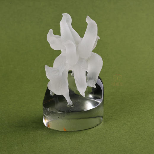 【祥瑞】白水晶九尾狐摆件  ZX2602050 商品图1