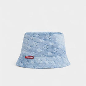DSQUARED2 中性字母徽标标签牛仔渔夫帽 蓝色 HAM0103 10108752 3098