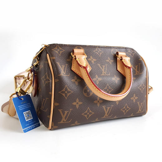 【95新】LV路易威登Speedy 系列M46222老花奶茶色肩带Speedy 20手提单肩包女士100226AK01 商品图3