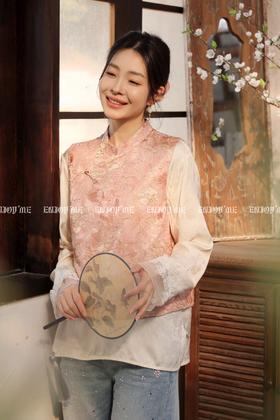 【门店同款】ENJOY春季“画中行”花影流苏中式马夹 169243930