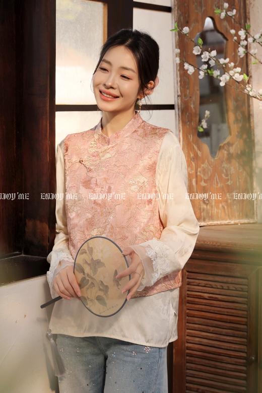 【门店同款】ENJOY春季“画中行”花影流苏中式马夹 169243930 商品图0