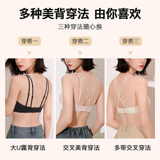 A1-【A-C杯】【一衣多穿美背】果冻条软支撑内衣女小胸舒适薄杯聚拢不空杯文胸  沁粉佳人+凝芷清芬 商品图5