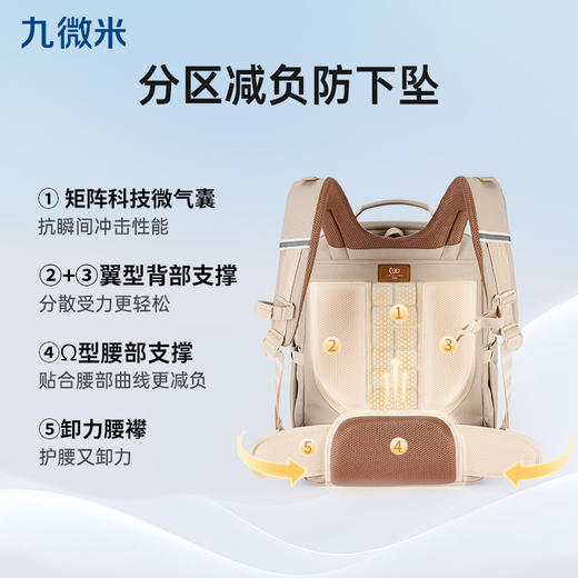 九微米中学生9维减负防下坠气囊云朵书包圣马可系列 U5095/L 商品图4