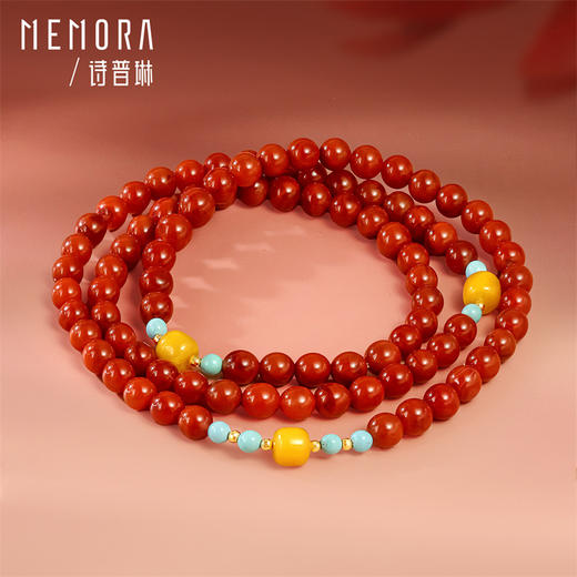 【新品首发】琳琅雅玉系列 18K金南红蜜蜡手串手链 女士礼物MEMORA诗普琳MB007101 商品图3