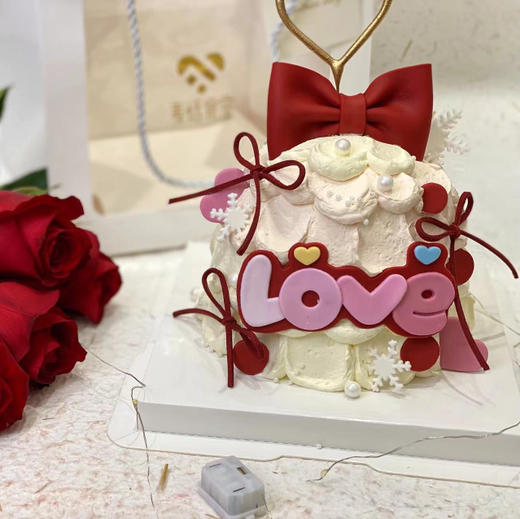 玫瑰翻糖蝴蝶结 4英寸 商品图0