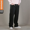 DRONKOO 2026 抽绳松紧腰两侧压线破边中厚休闲长裤 商品缩略图0