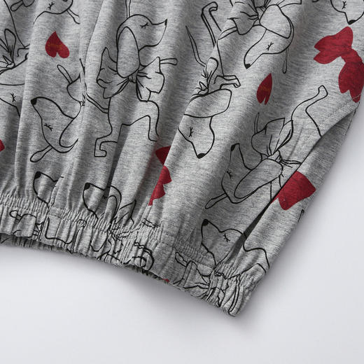 芬腾睡衣女款夏季新款纯棉圆领短袖七分裤套头卡通休闲家居服套装 商品图4