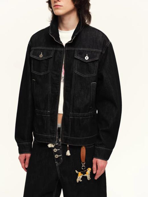 出逃赤岗西/C26SSW170/复古竖纹原牛廓形牛仔外套 商品图0