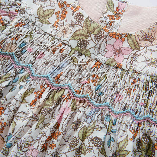 英氏婴儿衣服长袖高档哈衣秋新款女宝宝绵羊毛连体衣YRHAJ32381A 商品图2