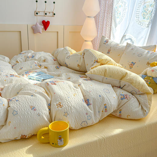 【品牌直发】加倍生活 春夏新款泡泡皱皱纱四件套（12色可选）-yc0228001 商品图3