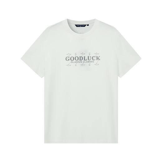 【抗起球】德鲨白色短袖圆领T恤男2026夏季新款百搭打底衫 商品图1