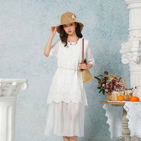 气质温柔镂空绣花连衣裙-纪念日百货门店同款169604230