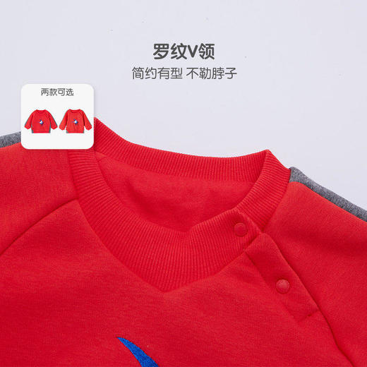 英氏儿童V领套头开肩卫衣春秋款男童绒衫新年唐装YRTAJ41331A 商品图1