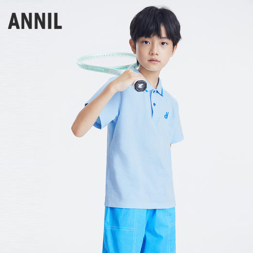男童翻领短袖针织衫夏季新款安奈儿童装EB621697 商品图1