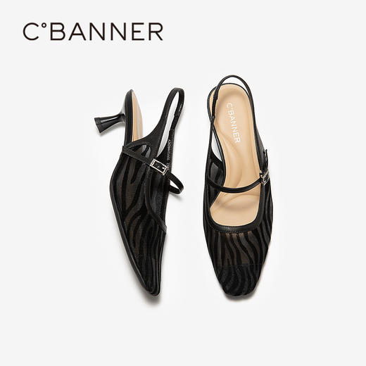 【静音系列】千百度细高跟时装凉鞋女2026夏季新款小猫跟包头凉鞋A26284453 商品图4